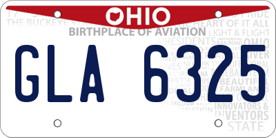 OH license plate GLA6325