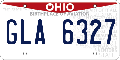 OH license plate GLA6327
