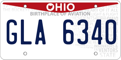 OH license plate GLA6340