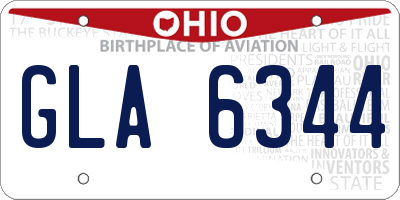 OH license plate GLA6344