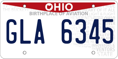 OH license plate GLA6345
