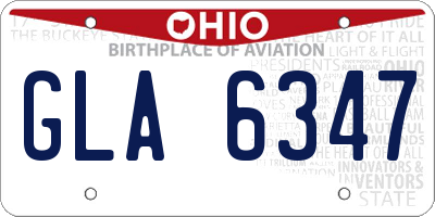 OH license plate GLA6347