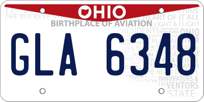 OH license plate GLA6348