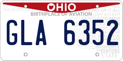OH license plate GLA6352