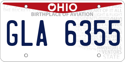 OH license plate GLA6355