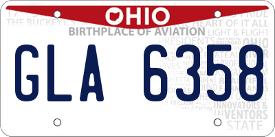 OH license plate GLA6358