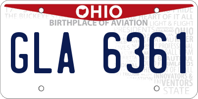 OH license plate GLA6361