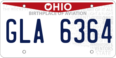 OH license plate GLA6364