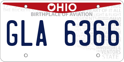 OH license plate GLA6366