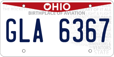 OH license plate GLA6367