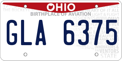 OH license plate GLA6375