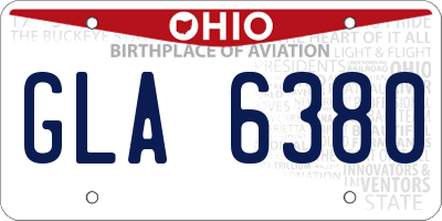 OH license plate GLA6380