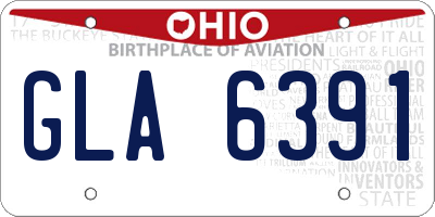 OH license plate GLA6391