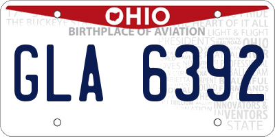 OH license plate GLA6392