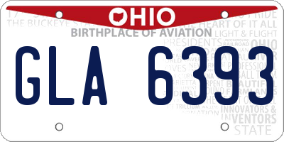 OH license plate GLA6393