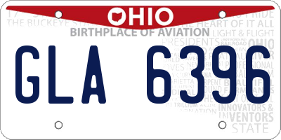 OH license plate GLA6396