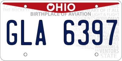 OH license plate GLA6397