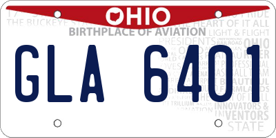 OH license plate GLA6401