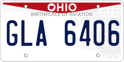 OH license plate GLA6406