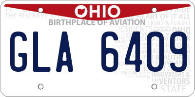 OH license plate GLA6409
