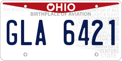 OH license plate GLA6421