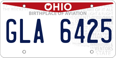 OH license plate GLA6425