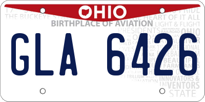 OH license plate GLA6426