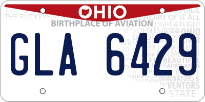 OH license plate GLA6429