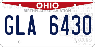 OH license plate GLA6430