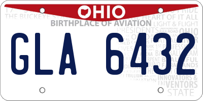 OH license plate GLA6432