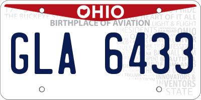 OH license plate GLA6433