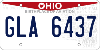 OH license plate GLA6437