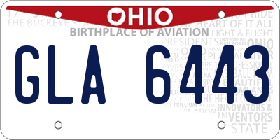 OH license plate GLA6443