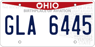 OH license plate GLA6445