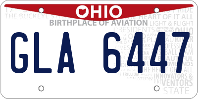 OH license plate GLA6447