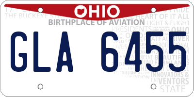 OH license plate GLA6455