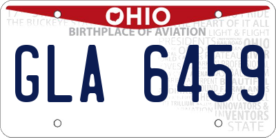OH license plate GLA6459