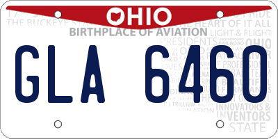 OH license plate GLA6460
