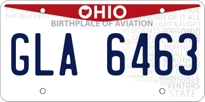 OH license plate GLA6463