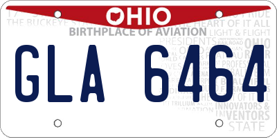 OH license plate GLA6464