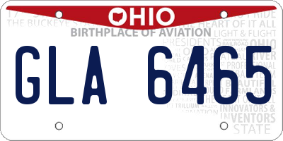 OH license plate GLA6465