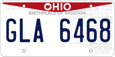 OH license plate GLA6468