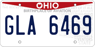 OH license plate GLA6469