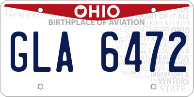 OH license plate GLA6472