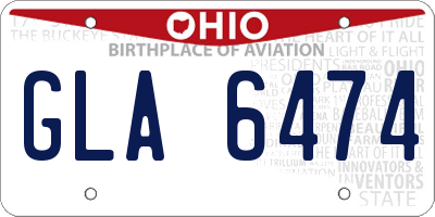OH license plate GLA6474
