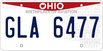 OH license plate GLA6477