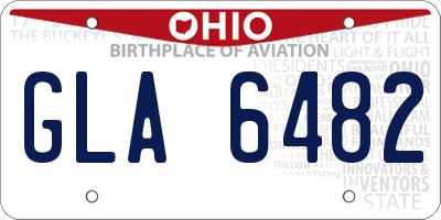 OH license plate GLA6482