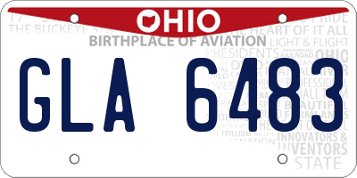 OH license plate GLA6483