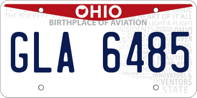 OH license plate GLA6485