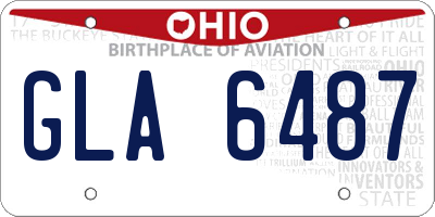 OH license plate GLA6487